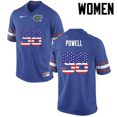 Women's Florida Gators #98 Jorge Powell NCAA Nike Blue USA Flag Fashion Authentic Stitched College Football Jersey BIV5462VA